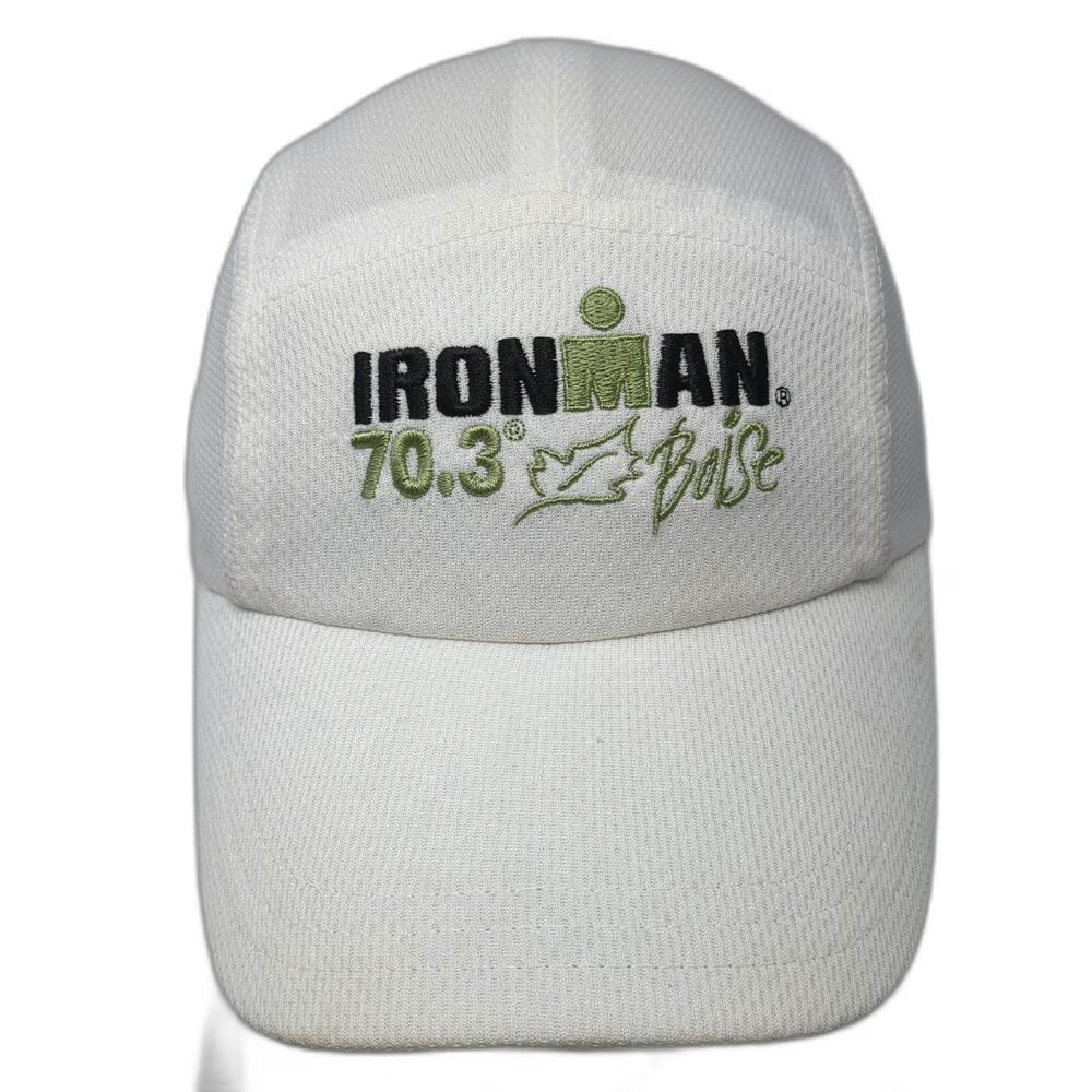 Headsweats 5 Panel White One Size Ironman 70.3 Boise Mesh Slideback Hat Coolmax